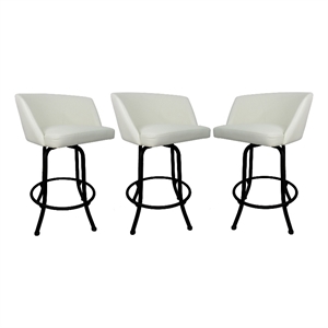 Swivel Metal Bar Stool 30&quot - Joey - White - Black