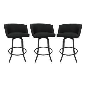 Swivel Metal Bar Stool 30&quot - Joey - Black - Grey