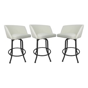 Swivel Metal Bar Stool 30&quot - Joey - White - Grey