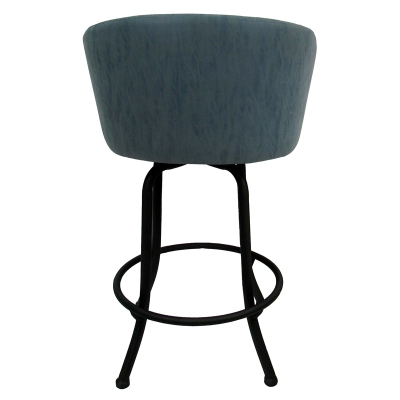 Tobias Designs Swivel Extra Tall Vinyl & Metal Bar Stool Black/Blue Set of 3