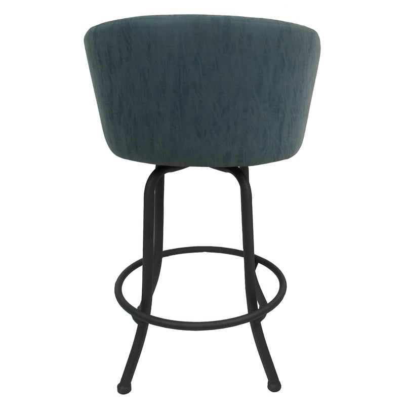 Tobias Designs Swivel Extra Tall Vinyl & Metal Bar Stool Blue/Gray Set of 3