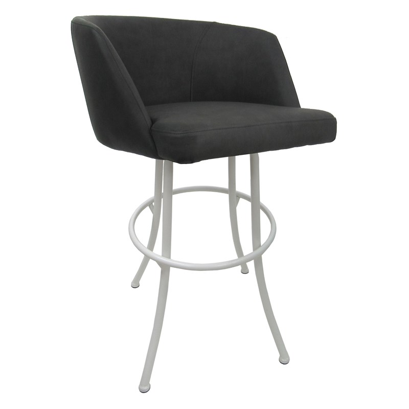 Tobias Designs Swivel Extra Tall Vinyl & Metal Bar Stool Black/Charcoal Set of 3