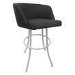 Tobias Designs Swivel Extra Tall Vinyl & Metal Bar Stool Black/Charcoal Set of 3