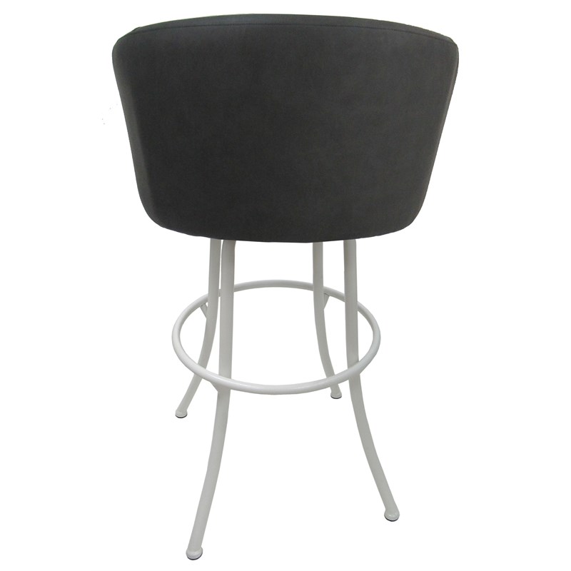 Tobias Designs Swivel Extra Tall Vinyl & Metal Bar Stool Black/Charcoal Set of 3