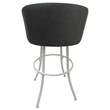 Tobias Designs Swivel Extra Tall Vinyl & Metal Bar Stool Black/Charcoal Set of 3
