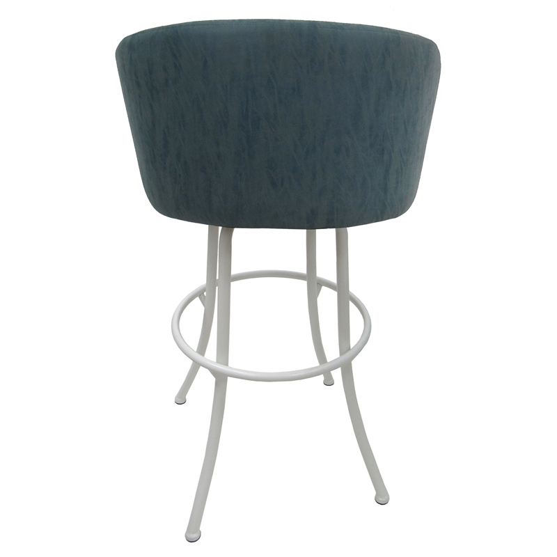 Tobias Designs Swivel Extra Tall Vinyl & Metal Bar Stool Blue/White Set of 3