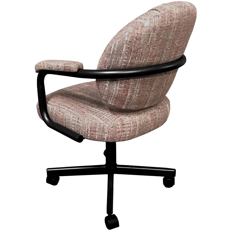 Swivel Metal Caster Dining Chair M-70 - Watusi Madder - Black