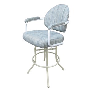 Swivel Tilt Counter Metal Bar Stool 26&quot - M-70 - Watusi Aquatint - White