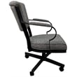 Tobias Designs Swivel Fabric & Metal Caster Dining Chair Miami in Gray/Black