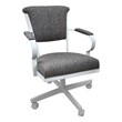 Tobias Designs Swivel Fabric & Metal Caster Dining Chair Miami in Gray/White