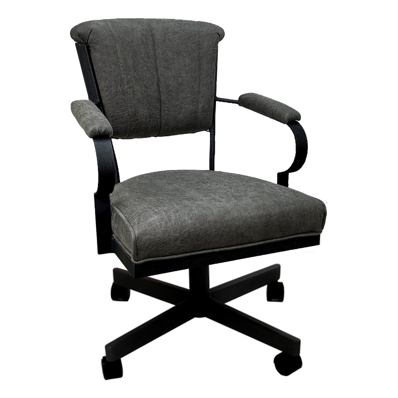 Tobias Designs Swivel Fabric & Metal Caster Dining Chair in Northwest/Black