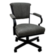 Tobias Designs Swivel Fabric & Metal Caster Dining Chair in Northwest/Black