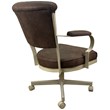 Tobias Designs Swivel Fabric & Metal Caster Dining Chair in Whiskey/Beige