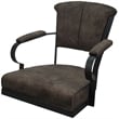Tobias Designs Swivel Fabric & Metal Caster Dining Chair in Whiskey/Black