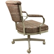 Tobias Designs Swivel Fabric & Metal Caster Dining Chair in Watusi Madder/Beige