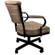 Tobias Designs Swivel Fabric & Metal Caster Dining Chair in Watusi Madder/Black