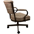 Tobias Designs Swivel Fabric & Metal Caster Dining Chair in Watusi Madder/Brown