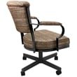 Tobias Designs Swivel Fabric & Metal Caster Dining Chair in Watusi Madder/Gray