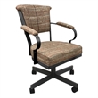 Tobias Designs Swivel Fabric & Metal Caster Dining Chair in Watusi Madder/Gray