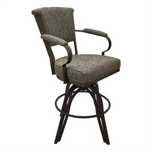 Tobias Designs Counter 26&quot Fabric & Metal Bar Stools on A Base in Brown
