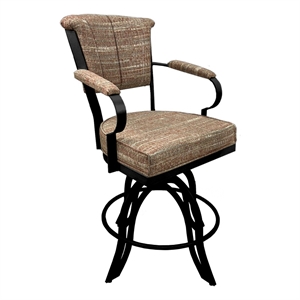 Tobias Designs Miami 26&quot Fabric & Metal Counter Bar Stools in Madder/Black