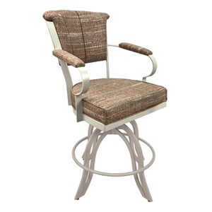 Tobias Designs Miami 26&quot Fabric & Metal Counter Bar Stools in Madder/White