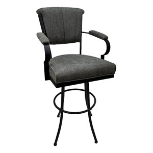 Tobias Designs Miami Extra Tall 34&quot Fabric & Metal Bar Stools in Northwest/Black
