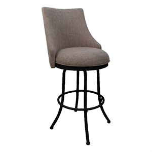 Melisima Counter 26&quot Metal Bar Stool - Basin Beige - Black