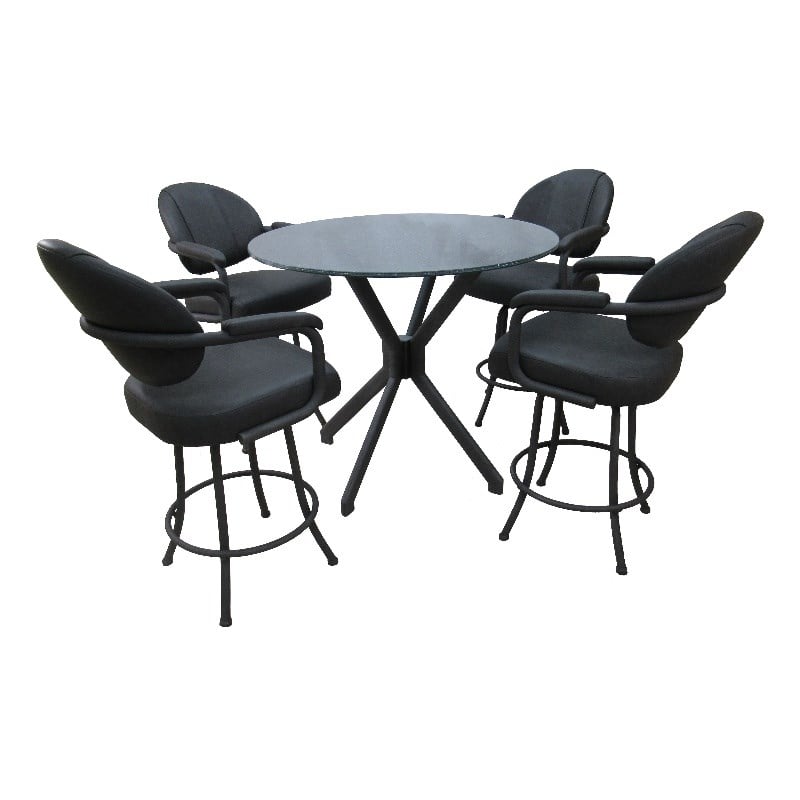Crackle Glass Metal Pub Set - 26