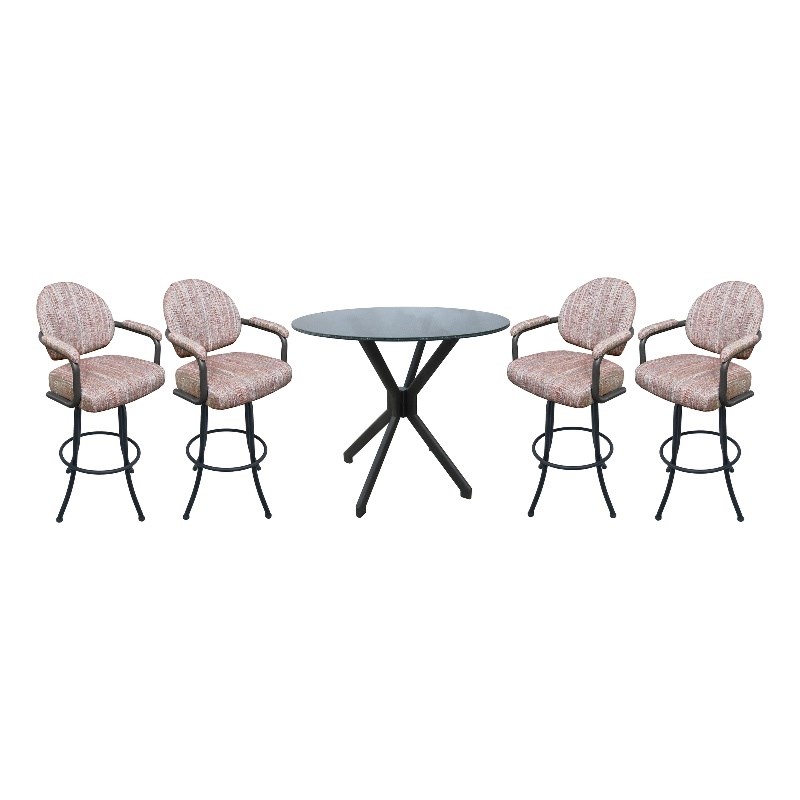 Crackle Glass Metal Pub Set 26