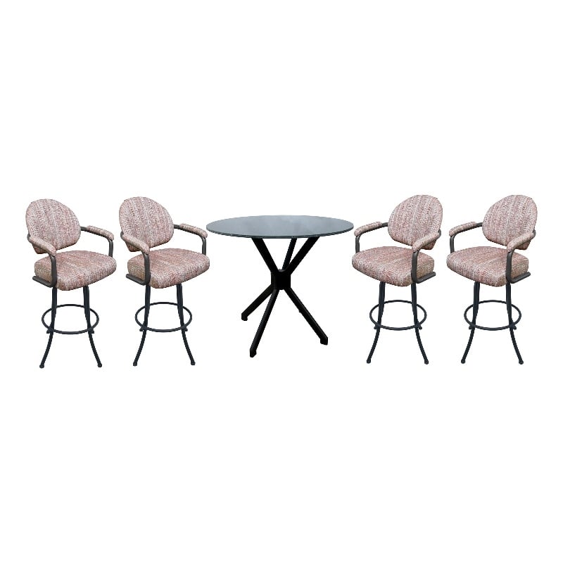 Crackle Glass Metal Pub Set - 30