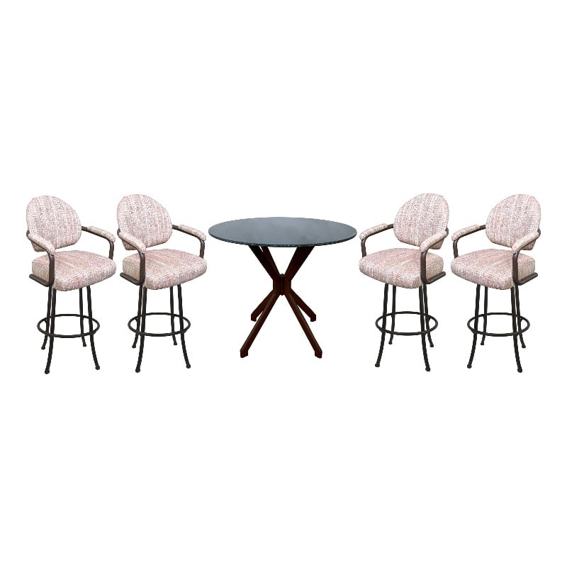 Crackle Glass Metal Pub Set - 30