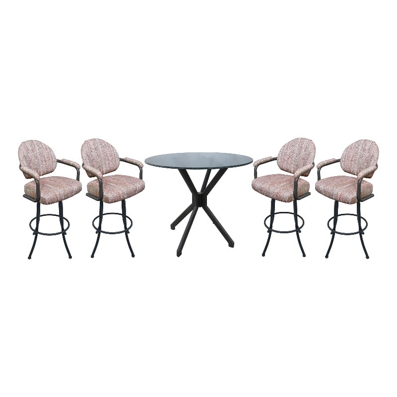 Crackle Glass Metal Pub Set - 30