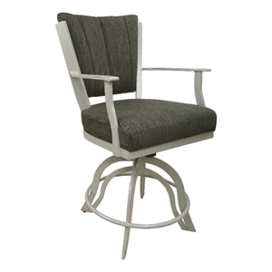 Montana Swivel Counter 26&quot Metal Bar Stool - Sanora Brown Fabric- Beige Frame