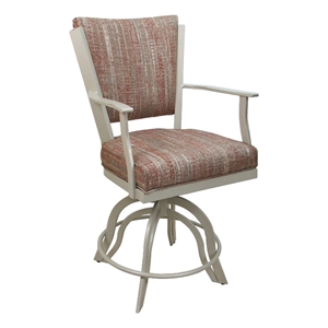 Montana Swivel Counter 26&quot Metal Bar Stool - Watusi Madder Fabric - Beige Frame