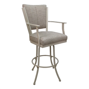 Tobias Designs Montana 34&quot Fabric & Metal Bar Stool in Hemsath Driftwood/Beige