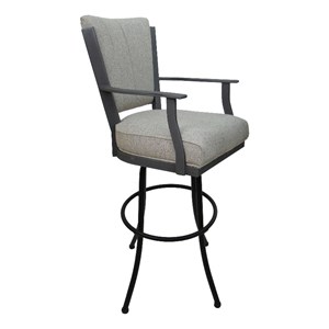 Tobias Designs Montana 34&quot Fabric & Metal Bar Stool in Hemsath Slate/Gray