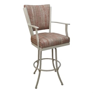 Tobias Designs Montana 34&quot Fabric & Metal Bar Stool in Multi-Color/Beige
