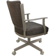 Montana Swivel Metal Dining Caster Chair -Plumley Cocoa Brown Fabric-Beige Frame