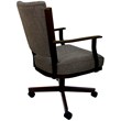 Montana Swivel Metal Dining Caster Chair -Plumley Cocoa Brown Fabric-Brown Frame