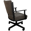Montana Swivel Metal Dining Caster Chair - Plumley Cocoa Brown Fabric-Gray Frame