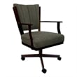 Montana Swivel Metal Dining Caster Chair - Sanora Brown Fabric - Brown Frame