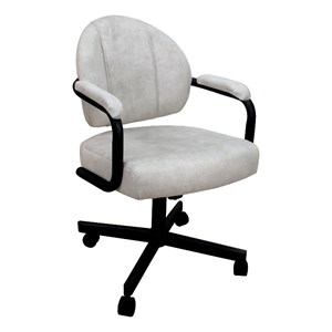 M-70 Swivel Metal Dining Caster Chair - Outlier Stucco Beige - Black Frame
