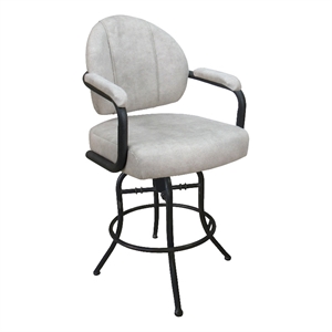 Swivel Tilt Counter Metal Bar Stool26&quot-M-70-Outlier Stucco BeigeFabric-GrayFrame