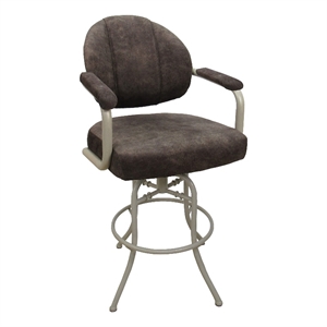 Swivel Tilt Metal Bar Stool 30&quot - M-70 - Outlier Ash Brown Fabric - Beige Frame