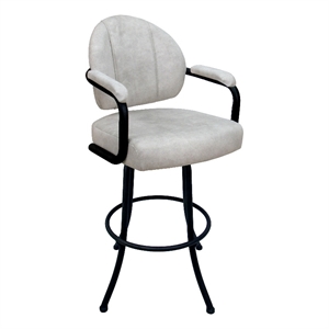 Swivel Metal Bar Stool 30&quot - M-70 - Outlier Stucco Beige Fabric - Black Frame