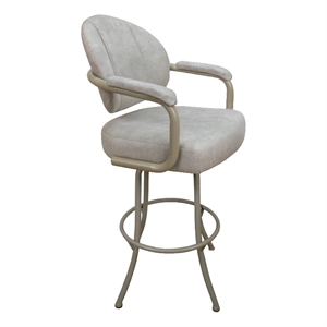 Swivel Metal Extra Tall BarStool34&quot-M-70-Outlier Stucco Beige Fabric-Beige Metal