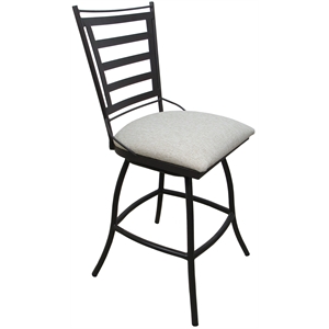 Outdoor/Indoor Extra Tall Bar Stool 35&quot Jenna Armless Cream Fabric - Dark Nut