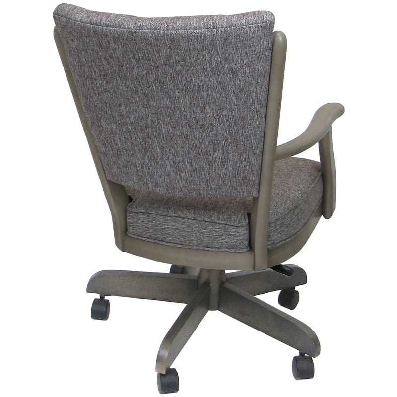 Classic Caster Solid Wood Dining Chair - Mojave Gray Fabric on New Gray Wood