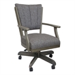 Classic Caster Solid Wood Dining Chair - Mojave Gray Fabric on New Gray Wood